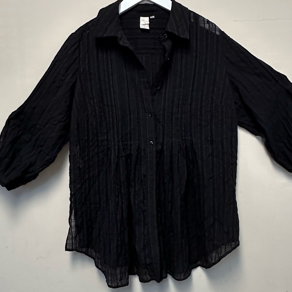 Jones New York 1x Shear Black Shacket